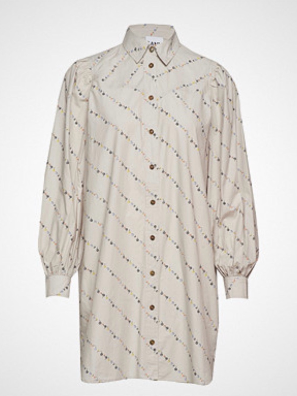 GANNI Printed Cotton Poplin Shirt Dress Size XS